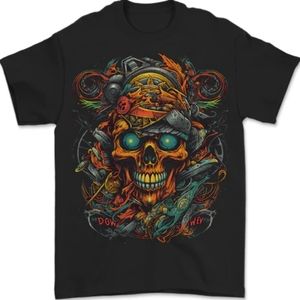A Twisted FUBAR Skull Demon Pirate Mens T-Shirt